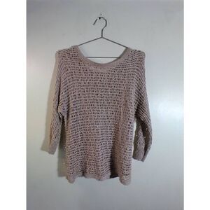 Lucky Brand Women's Knit Sweater XS w Button Down Back Tan